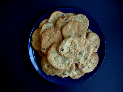salty chocolate chip cookies geserveerd