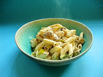pasta met kip en champignons
